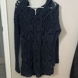 FP Movement by Free People Navy Crochet Swim Cover-Up